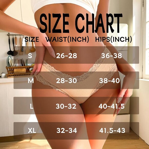 Breathable Cotton Brazilian Panties with Lace - 6 Soft & Stylish Essentials - Picture 5 of 5